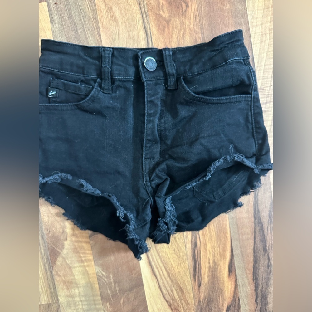 KanCan Black Distressed Jean Shorts Festival Boho